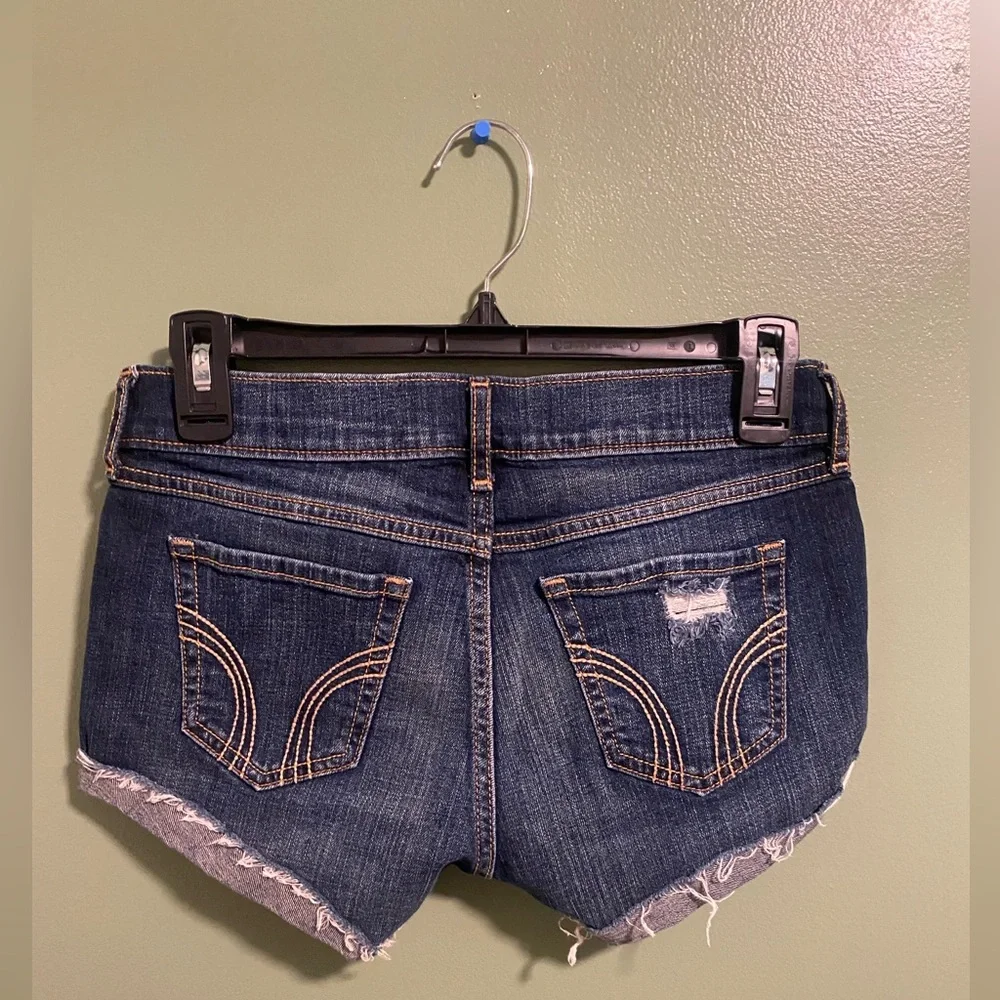 3 pack-Hollister Women's Denim Shorts - Dark Blue - Picture 3 of 10